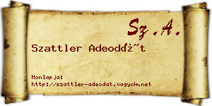 Szattler Adeodát névjegykártya